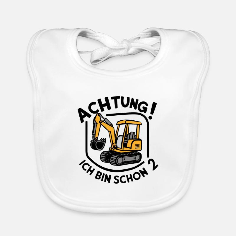 Ich bin schon 2 - Bagger Baby Bio-Lätzchen
