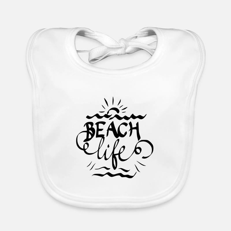 Beach life lettering gift idea gift Organic Baby Bibs