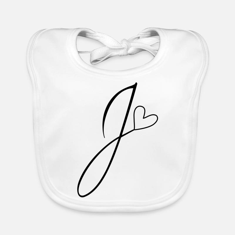 Letter J Letter J Calligraphy Organic Baby Bibs