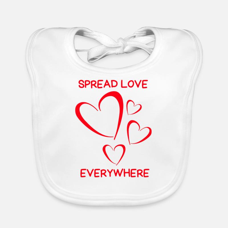Herz Design – Spread Love Everywhere mit 4 Herze Baby Bio-Lätzchen