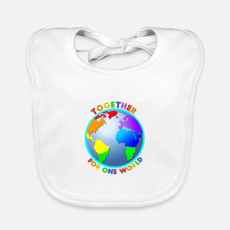 Globe « Pour un monde » - Couleurs arc-en-ciel Bavoir bio Bébé