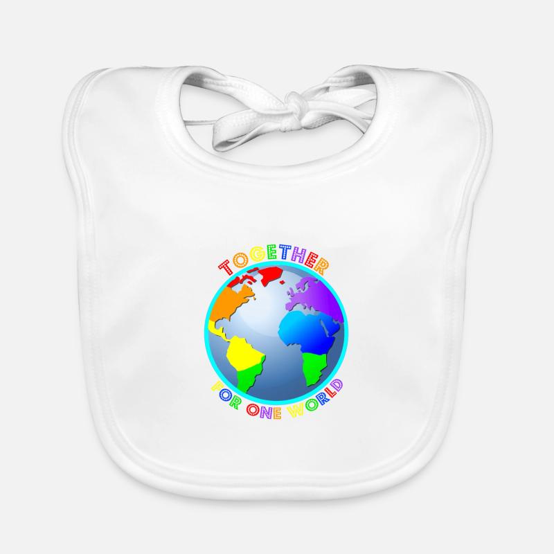 Statement: "For One World" - Regenbogenfarben Baby Bio-Lätzchen