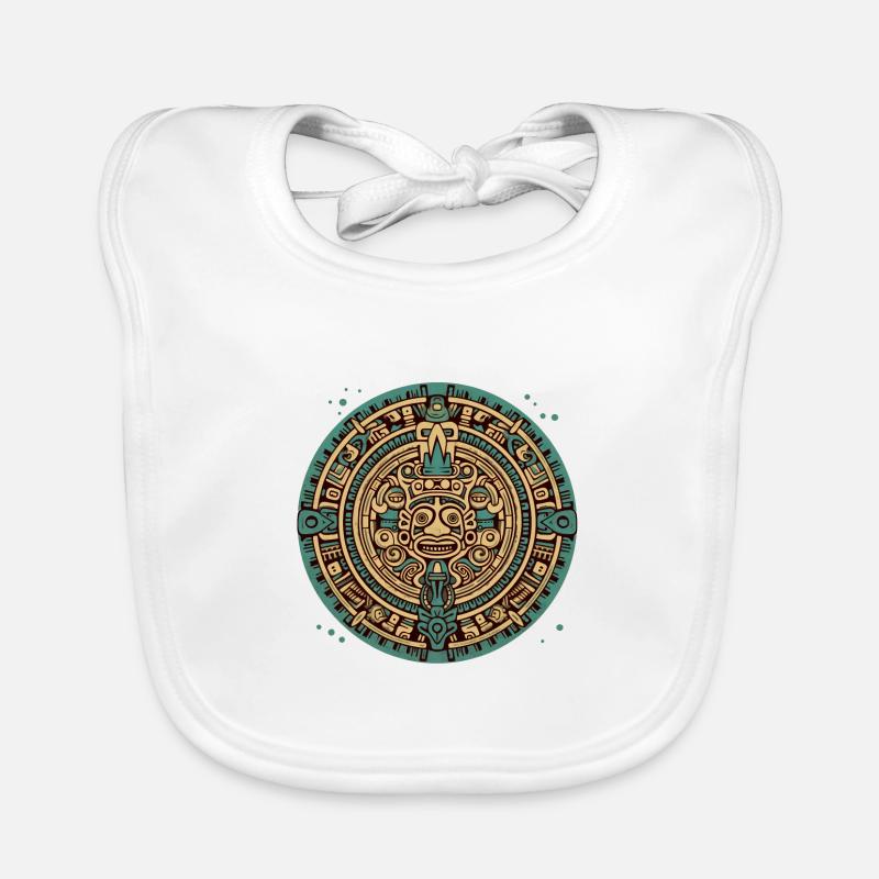 Inca, Aztec, Mayan Coin, Symbol, Artwork Organic Baby Bibs