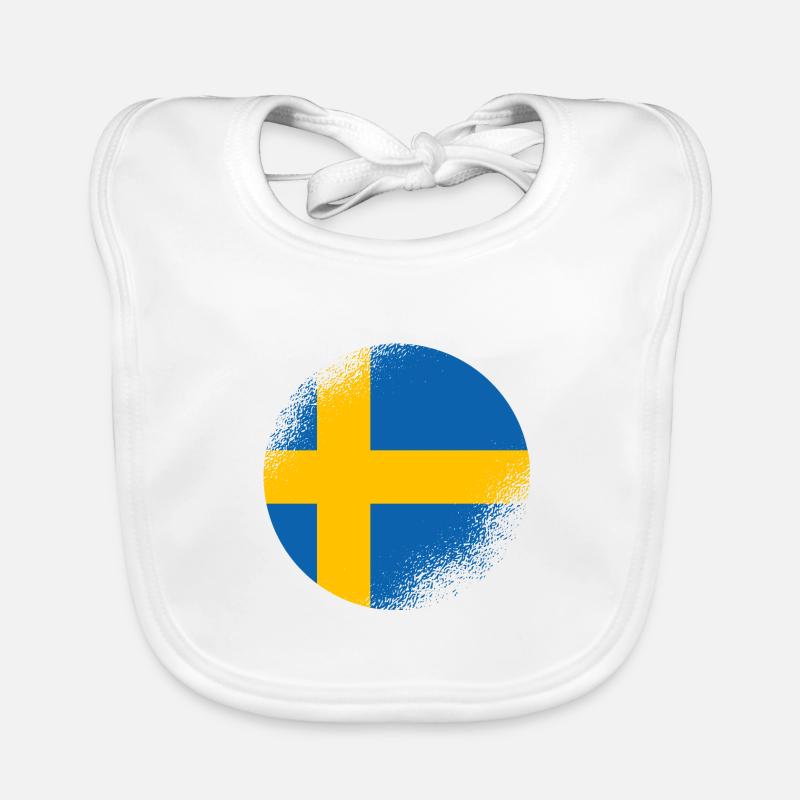 Suède Drapeau Scandinavie Drapeau suédois Bavoir bio Bébé