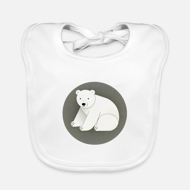Süßer Eisbär - Baby Bio-Lätzchen - Weiß