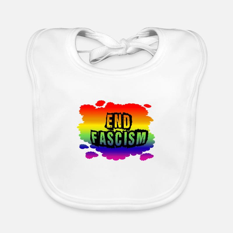 Stop AfD against right, democracy, diversity, left Organic Baby Bibs