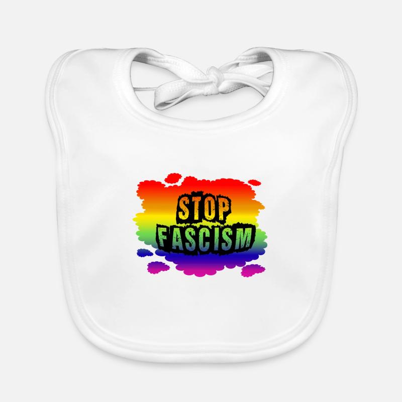 Stop AfD against right, democracy, diversity, left Organic Baby Bibs