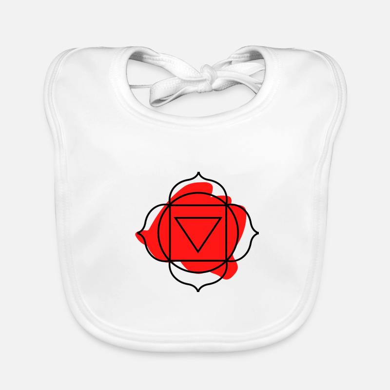 CHAKRA Muladhara - Bavoir bio Bébé - blanc