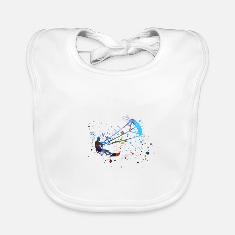 kitesurf, surf, surfeur, vague, bleu, graffiti, bla Bavoir bio Bébé