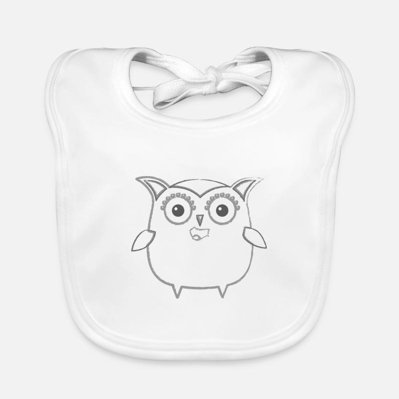 hibou, dessin, crayon, bande dessinée Bavoir bio Bébé