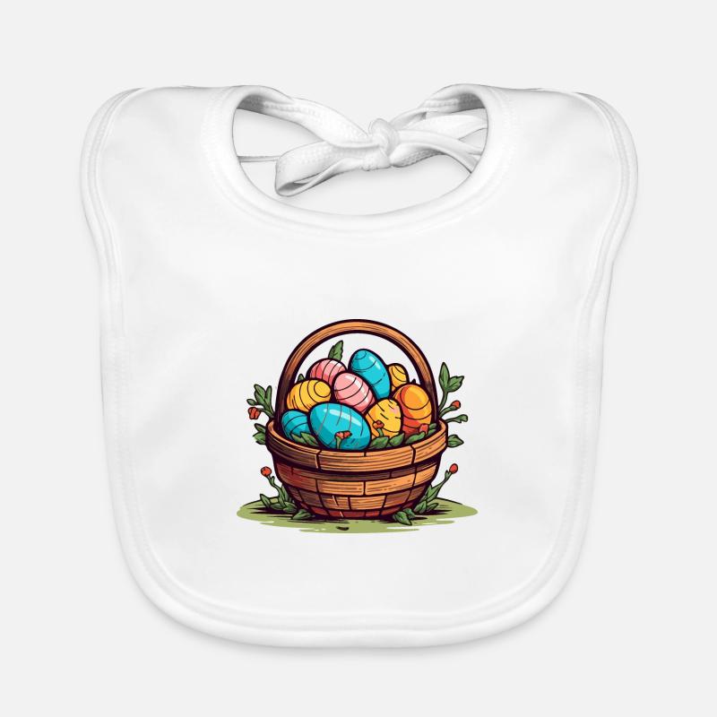 Panier de Pâques plein de splendeur - Bavoir bio Bébé - blanc