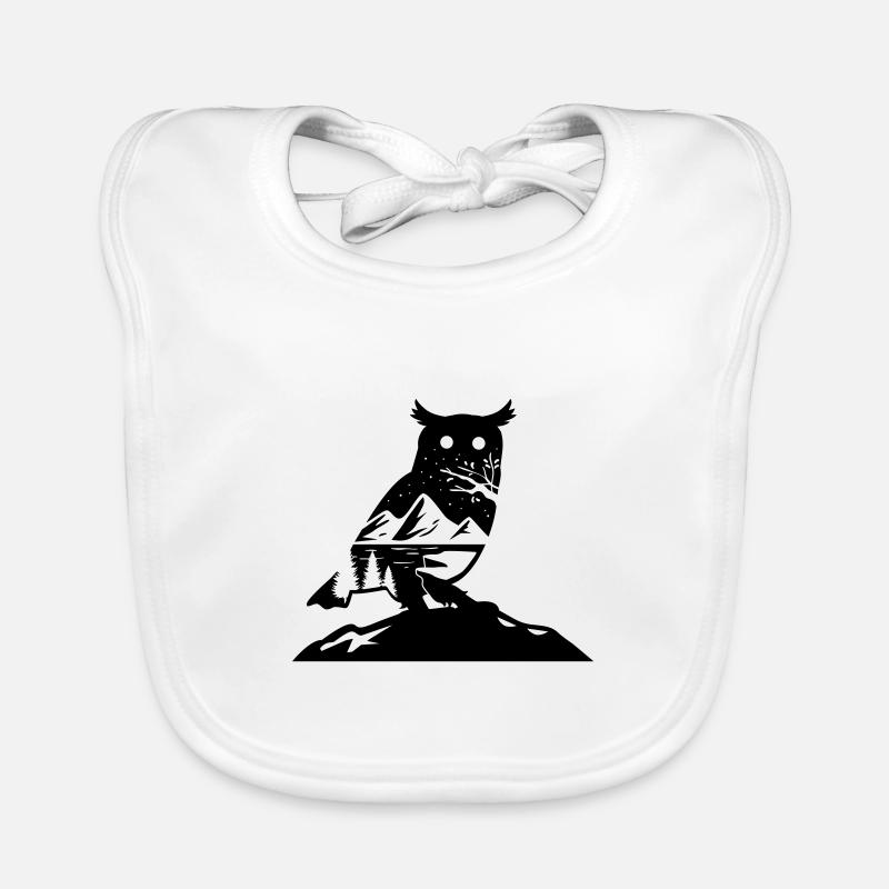 EULEN EULE VOGEL VÖGEL NATUR WALD WÄLDER MOTIV Baby Bio-Lätzchen