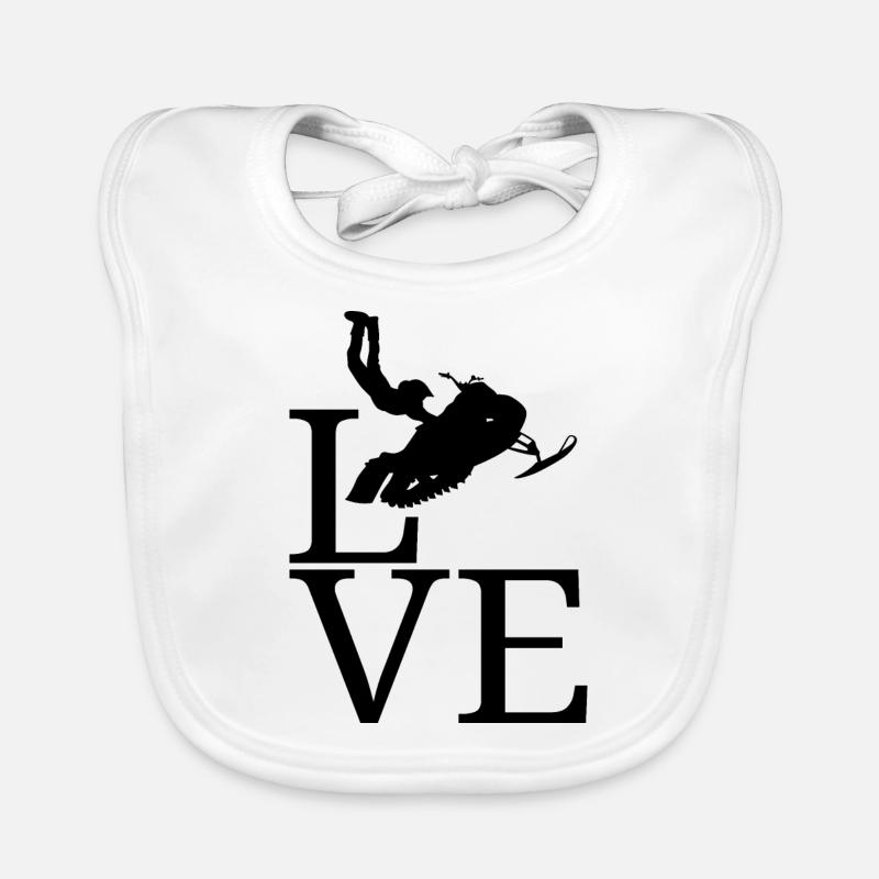 Snowmobile snowmobile snowmobile Organic Baby Bibs