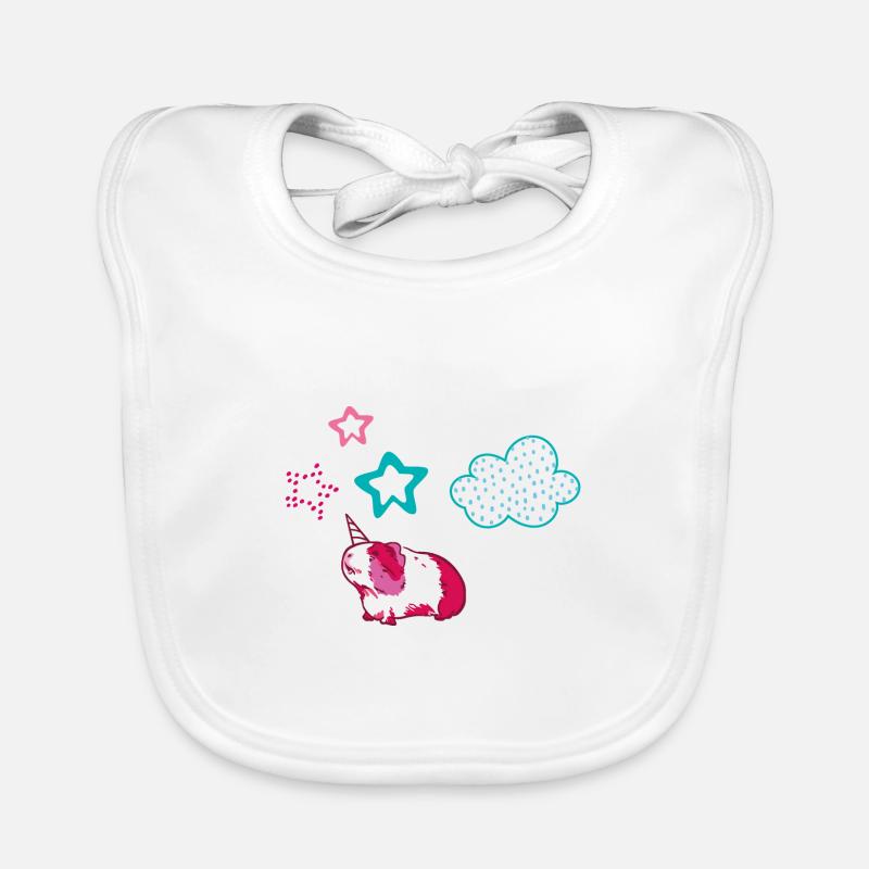 licorne, cochon d’Inde avec corne, nuages, coloré Bavoir bio Bébé