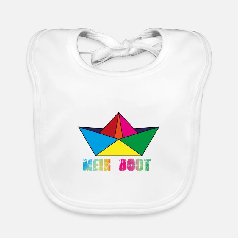 mein boot,boot,papierschiff,bunt,schiff Baby Bio-Lätzchen