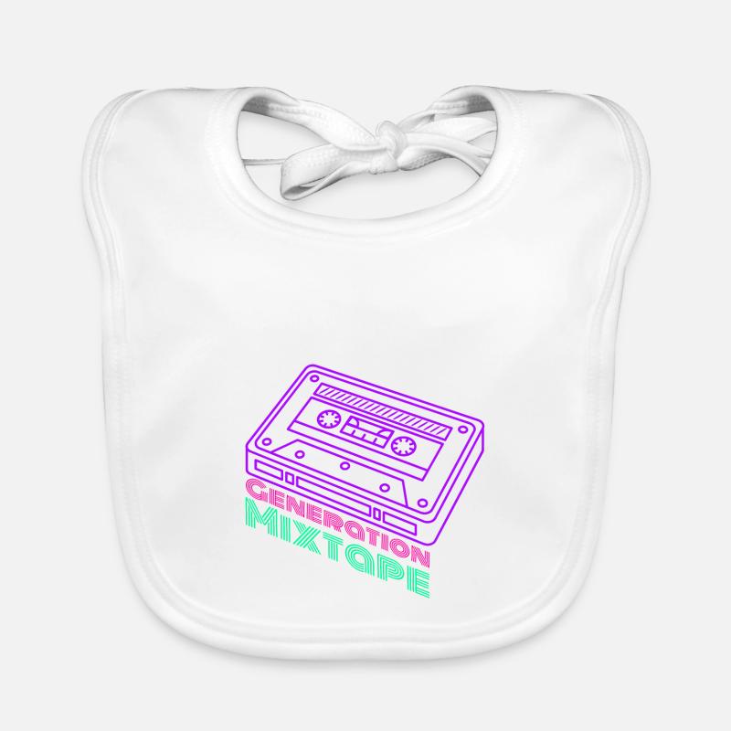 Generation Mixtape Kidcore Cassette Gift Idea Organic Baby Bibs