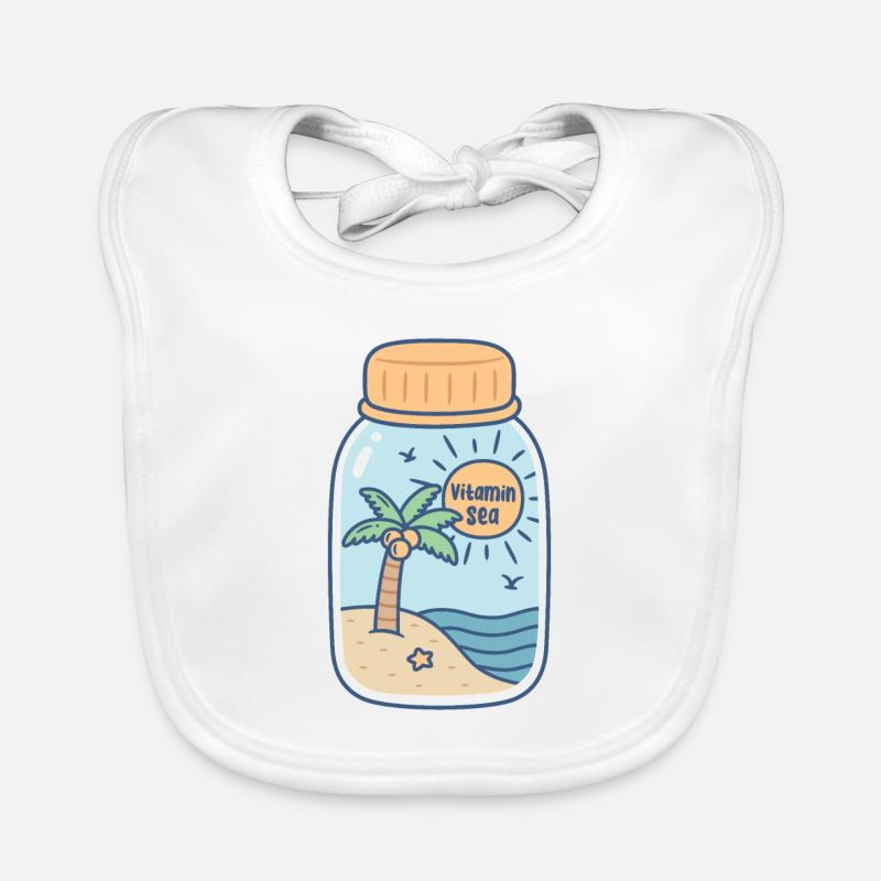 Vitamine Mer Plage Soleil Et Vagues Dans Une Bouteille Bavoir bio Bébé