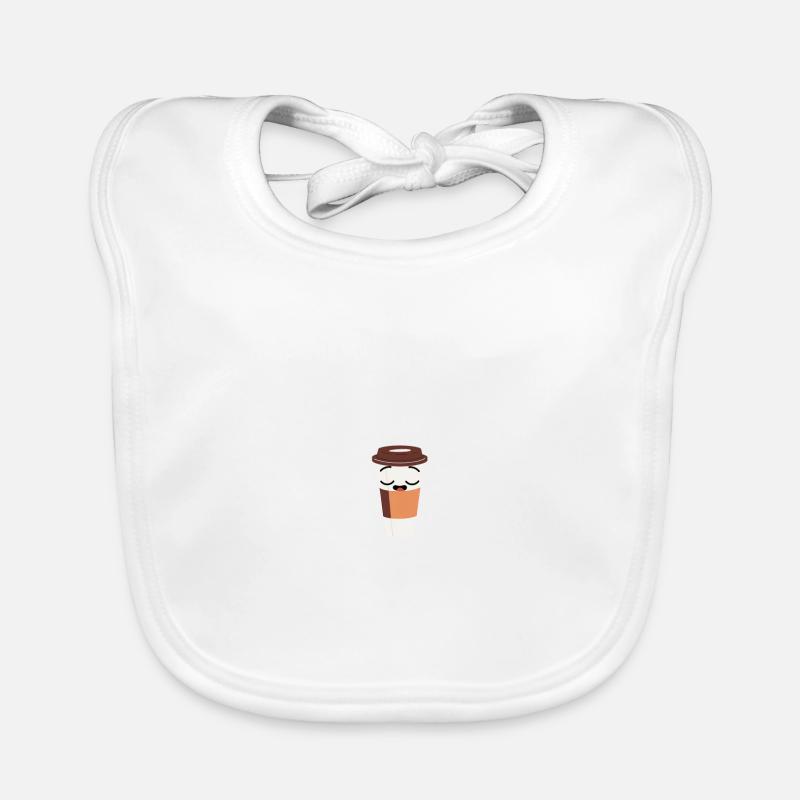 Café : Courage liquide - Dicton du café - Bavoir bio Bébé - blanc