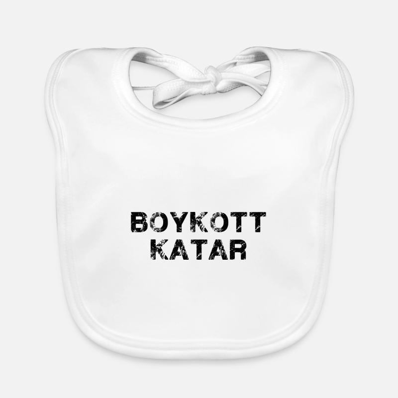 boykott katar,katar,flagge, wm,schrift Baby Bio-Lätzchen