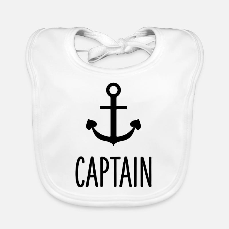 équipage - Capitaine équipage de voile équipage - Bavoir bio Bébé - blanc