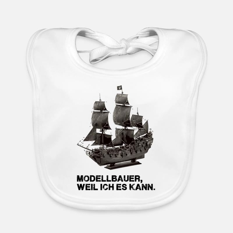 segelschiff,modellbau,modellbauer,weil ich es kann - Baby Bio-Lätzchen - Weiß