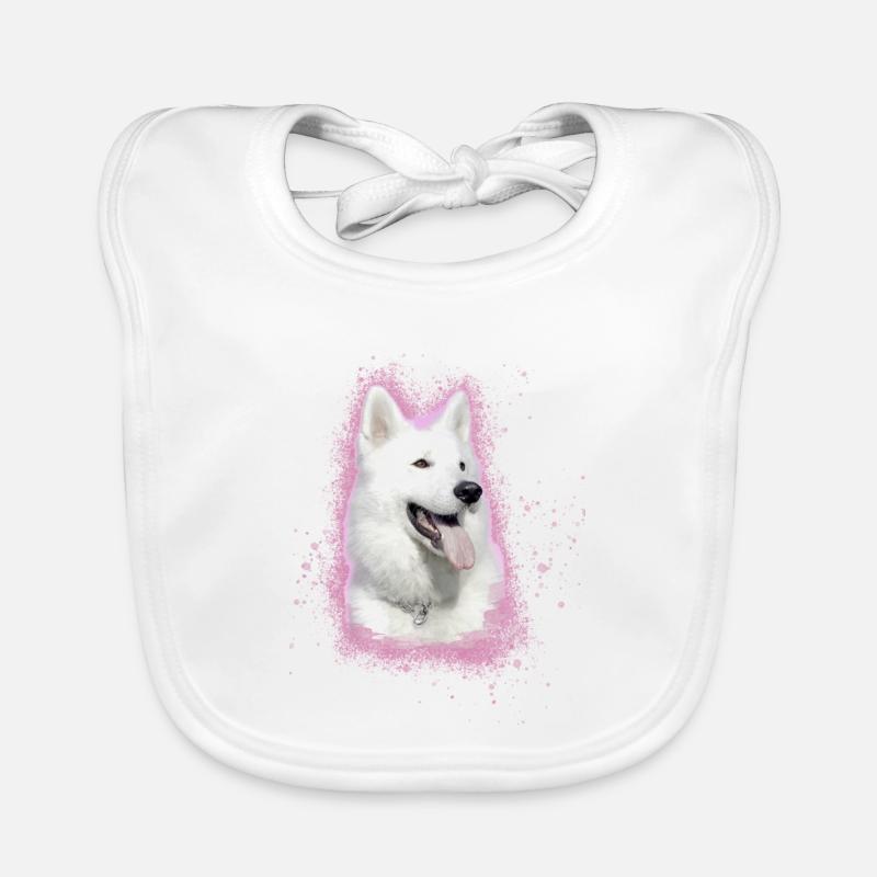 weisser schäferhund,schäferhund,hund,graffiti,rosa Baby Bio-Lätzchen