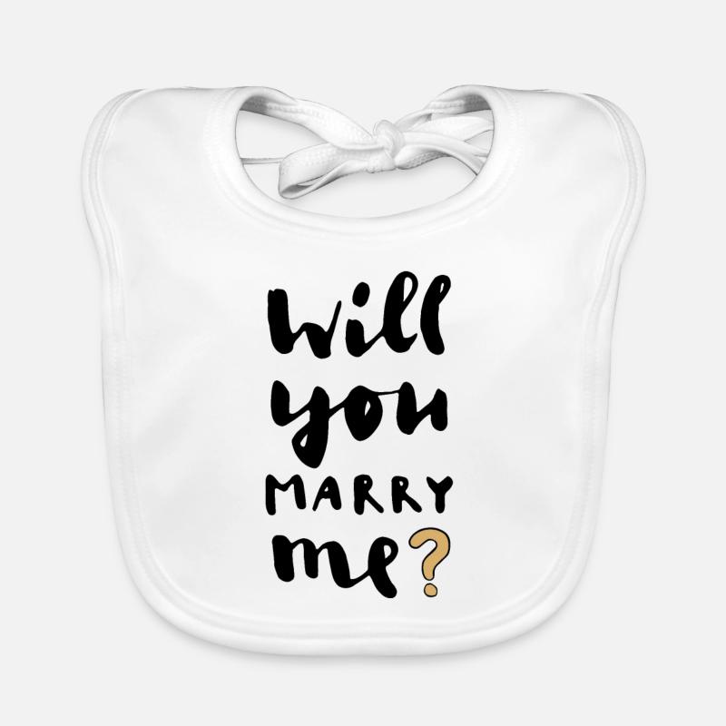 Will You Marry Me? Romantic Proposal Organic Baby Bibs