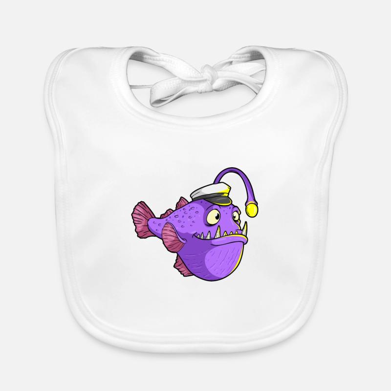 Fish with a flashlight Organic Baby Bibs