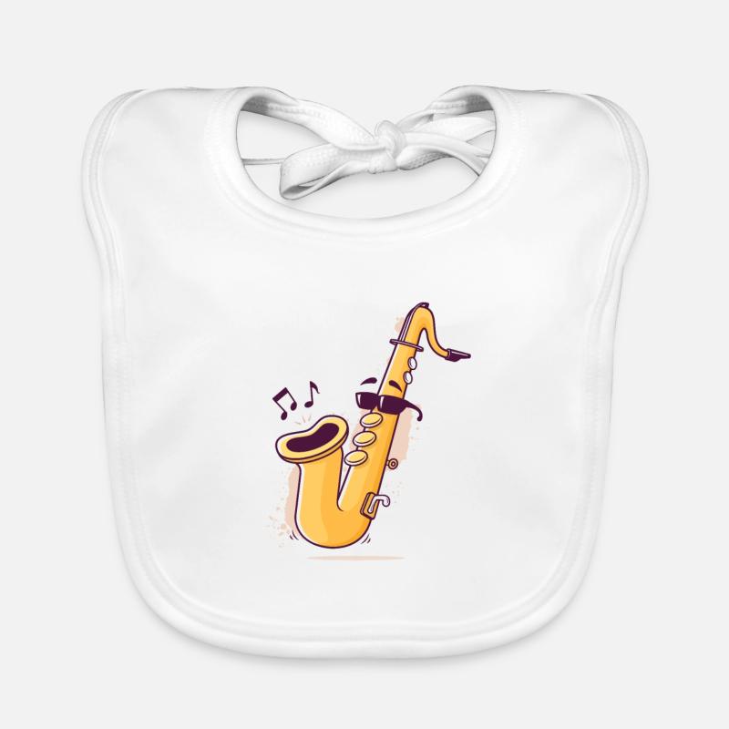 Smooth Jazz - Baby Bio-Lätzchen - Weiß