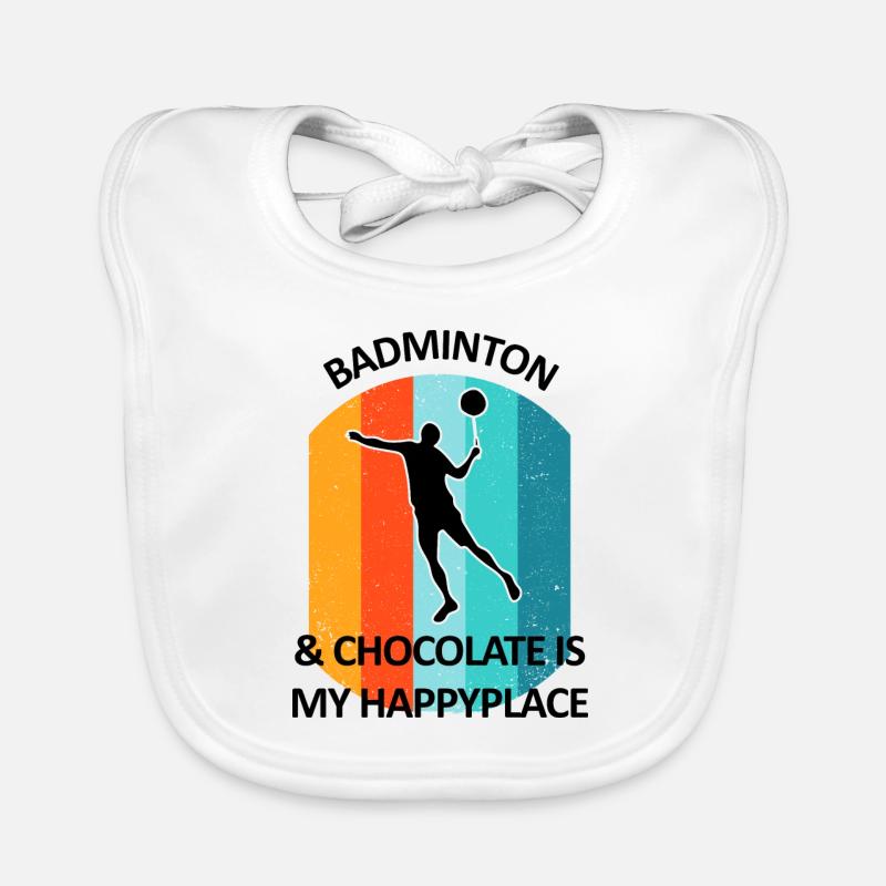 Badminton Badminton Badminton Player Chocolat Bavoir bio Bébé