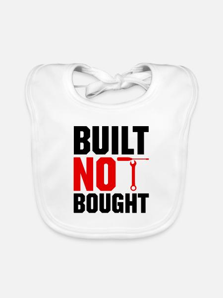 Built Not Bought Car Mechanic Automobile Repair Ca - Organic Baby Bibs - white - Front