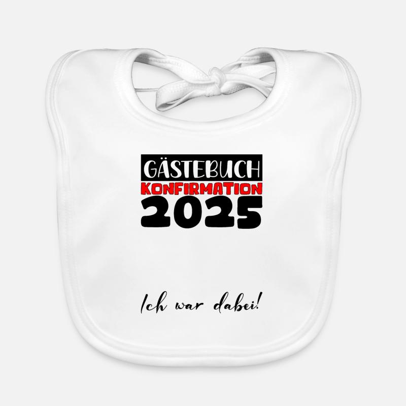 Konfirmation 2025 Gästebuch Deko Mädchen Jungen Baby Bio-Lätzchen