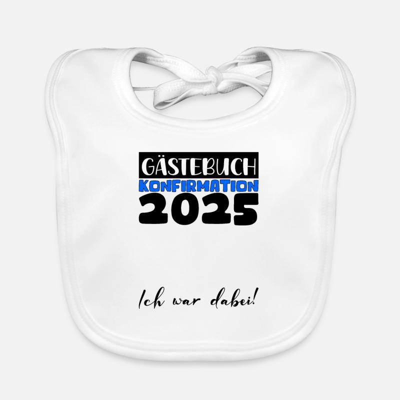 Konfirmation 2025 Gästebuch Deko Mädchen Jungen Baby Bio-Lätzchen