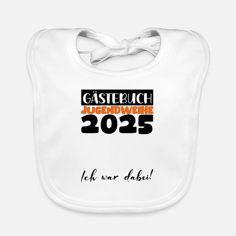 Jugendweihe 2025 Gästebuch Geschenk Mädchen Jungen Baby Bio-Lätzchen