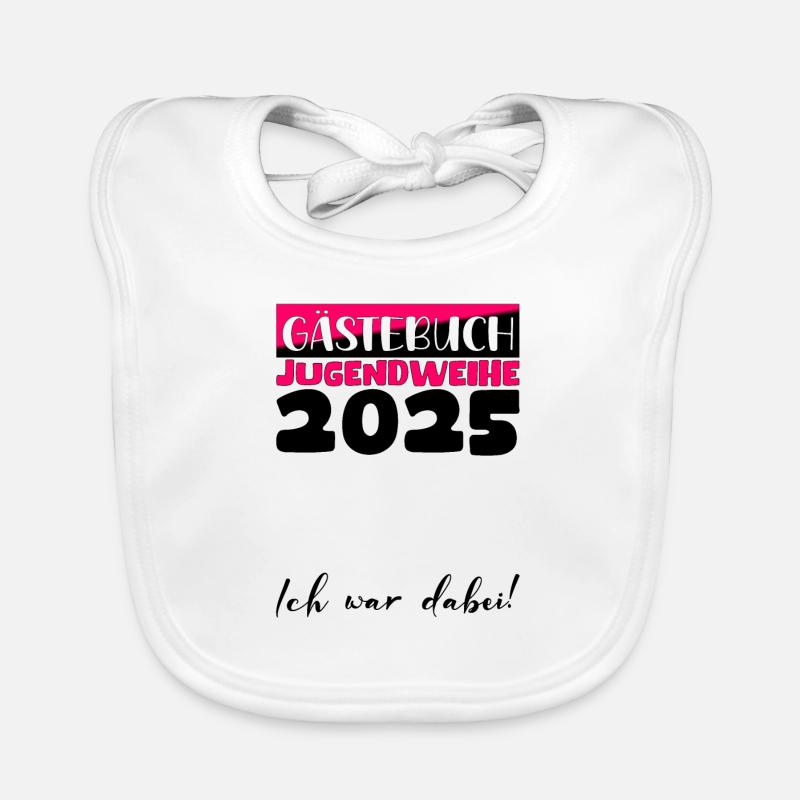 Jugendweihe 2025 Gästebuch Geschenk Mädchen Jungen Baby Bio-Lätzchen