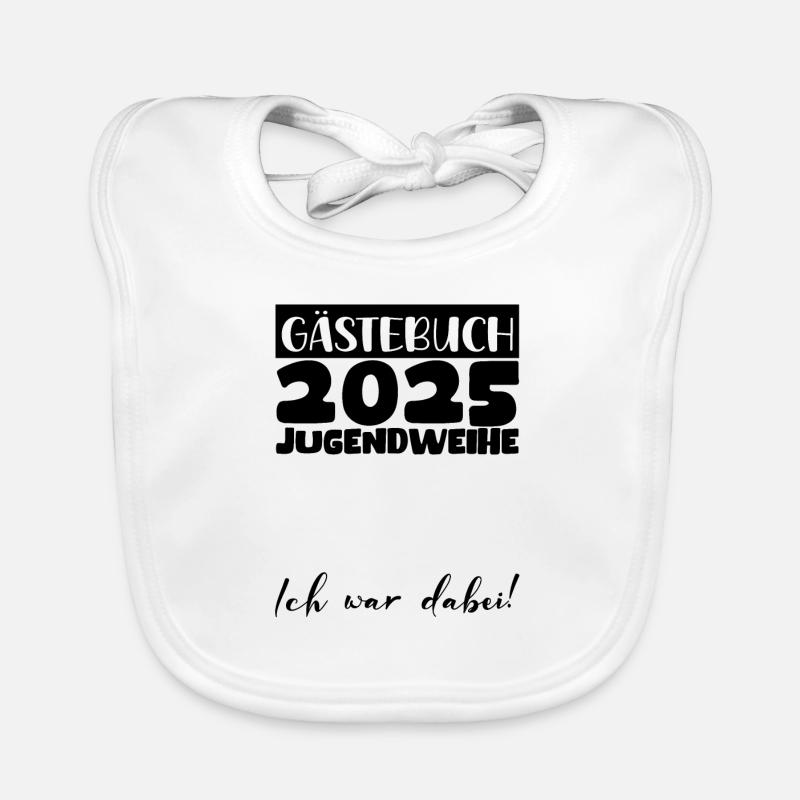 Jugendweihe 2025 Gästebuch Geschenk Mädchen Jungen Baby Bio-Lätzchen