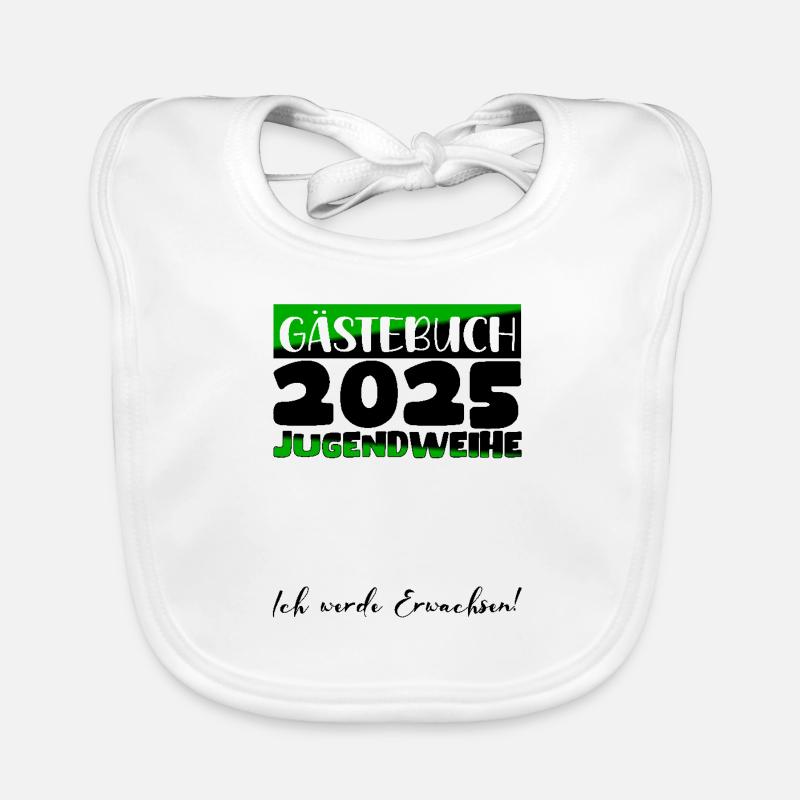 Jugendweihe 2025 Gästebuch Geschenk Mädchen Jungen Baby Bio-Lätzchen