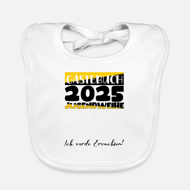 Jugendweihe 2025 Gästebuch Geschenk Mädchen Jungen Baby Bio-Lätzchen
