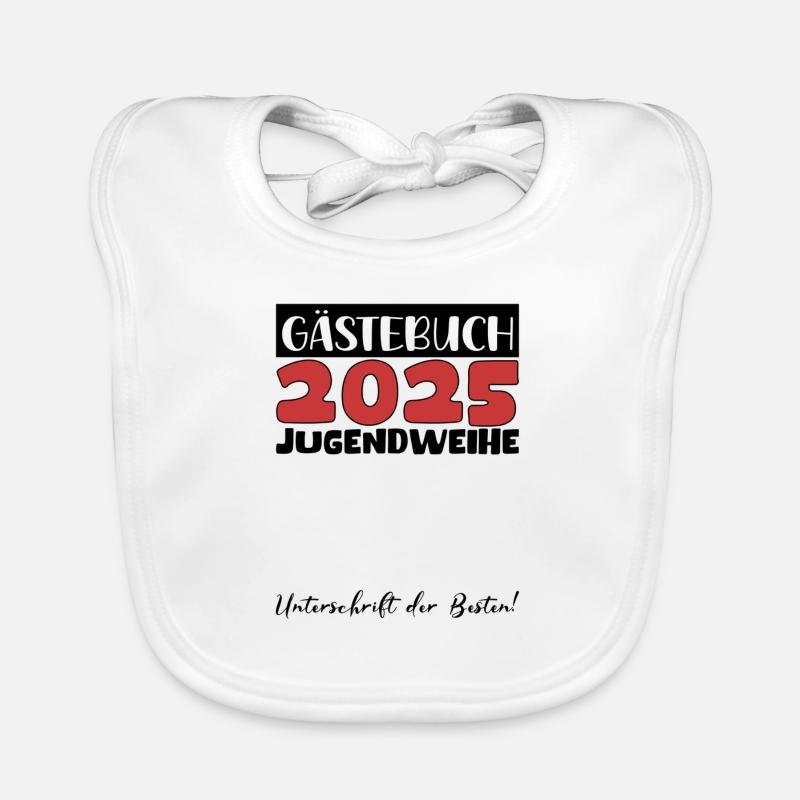 Jugendweihe 2025 Gästebuch Geschenk Mädchen Jungen Baby Bio-Lätzchen