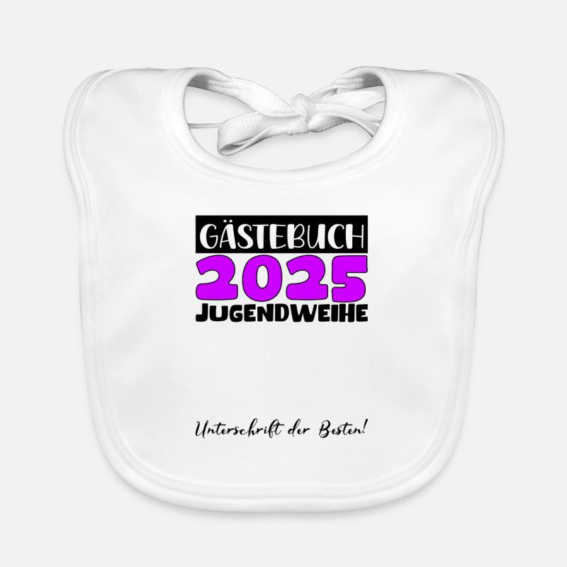 Jugendweihe 2025 Gästebuch Geschenk Mädchen Jungen Baby Bio-Lätzchen