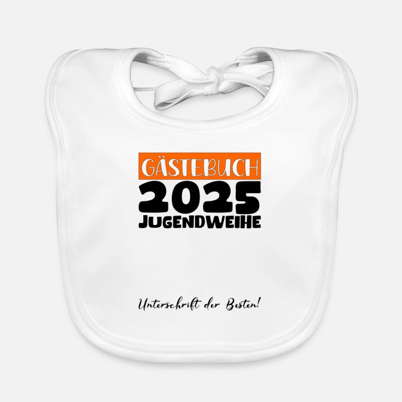 Jugendweihe 2025 Gästebuch Geschenk Mädchen Jungen Baby Bio-Lätzchen