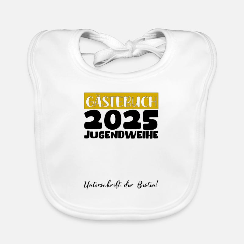 Jugendweihe 2025 Gästebuch Geschenk Mädchen Jungen Baby Bio-Lätzchen
