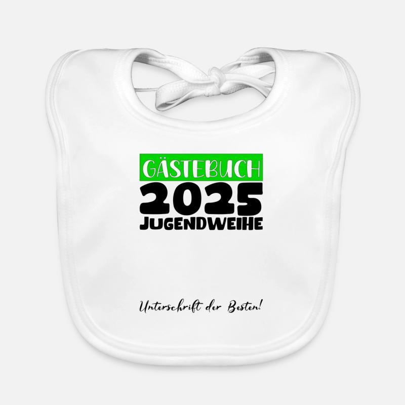 Jugendweihe 2025 Gästebuch Geschenk Mädchen Jungen Baby Bio-Lätzchen