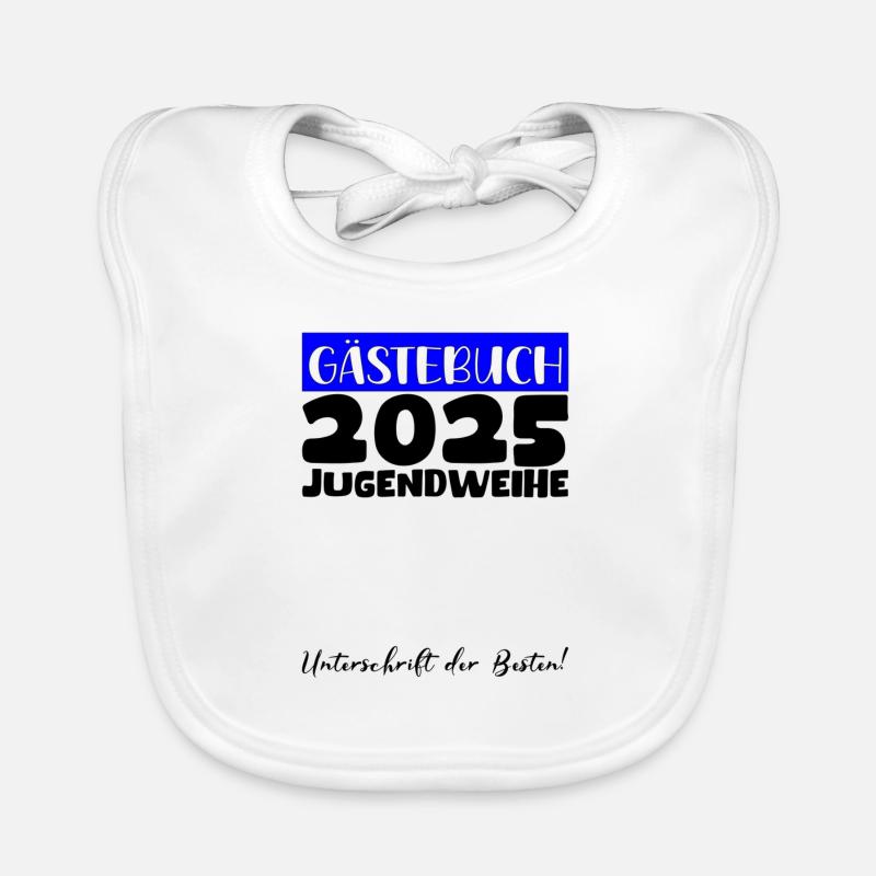 Jugendweihe 2025 Gästebuch Geschenk Mädchen Jungen Baby Bio-Lätzchen
