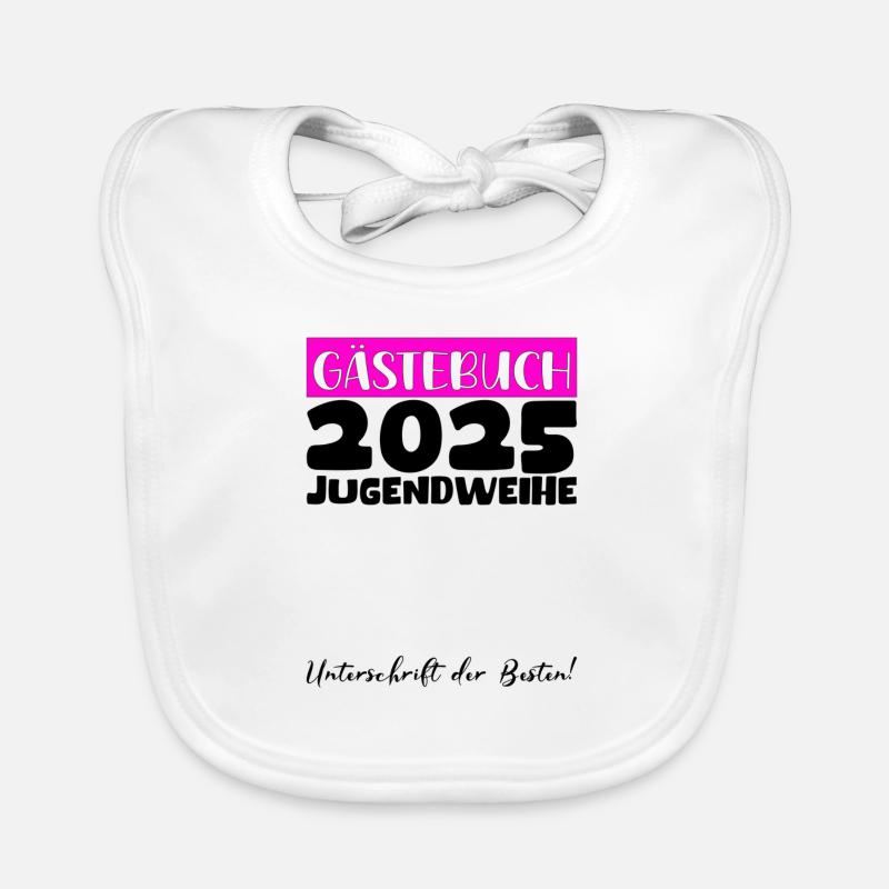 Jugendweihe 2025 Gästebuch Geschenk Mädchen Jungen Baby Bio-Lätzchen