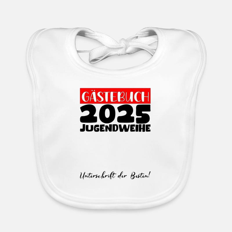 Jugendweihe 2025 Gästebuch Geschenk Mädchen Jungen Baby Bio-Lätzchen