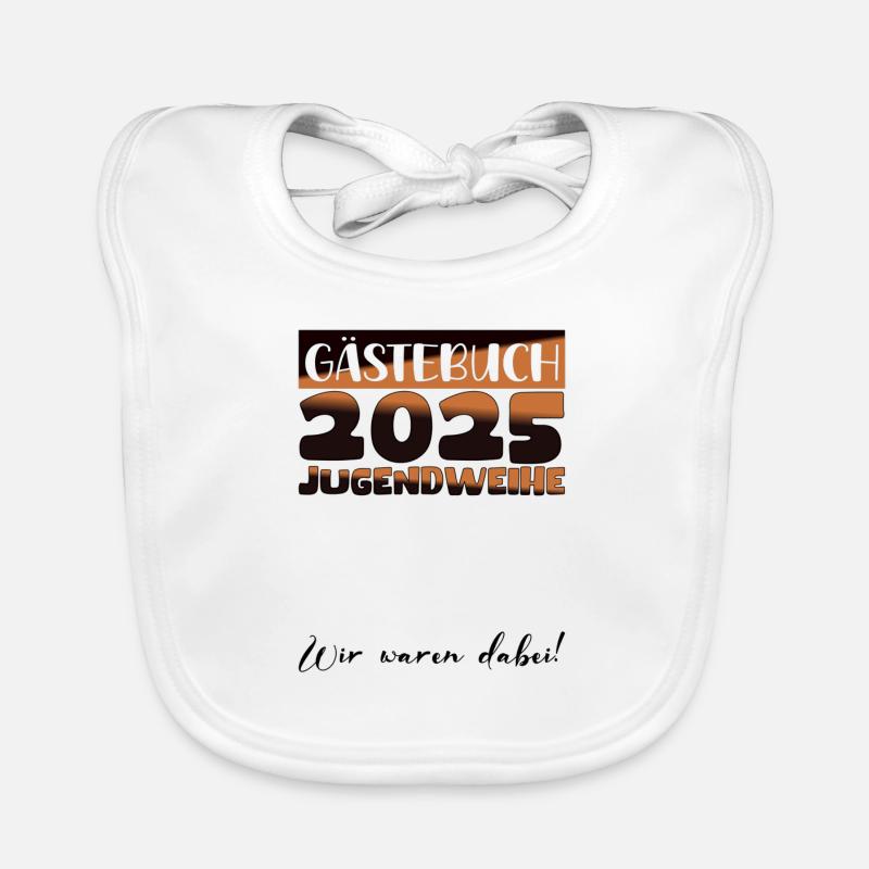 Jugendweihe 2025 Gästebuch Geschenk Mädchen Jungen Baby Bio-Lätzchen