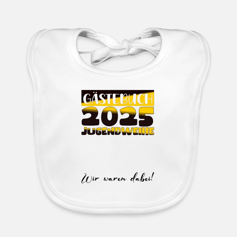 Jugendweihe 2025 Gästebuch Geschenk Mädchen Jungen Baby Bio-Lätzchen