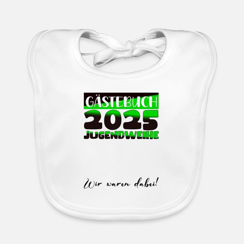 Jugendweihe 2025 Gästebuch Geschenk Mädchen Jungen Baby Bio-Lätzchen
