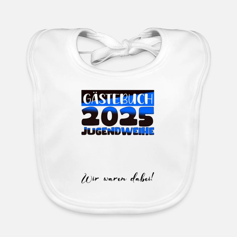Jugendweihe 2025 Gästebuch Geschenk Mädchen Jungen Baby Bio-Lätzchen